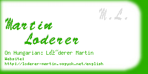 martin loderer business card